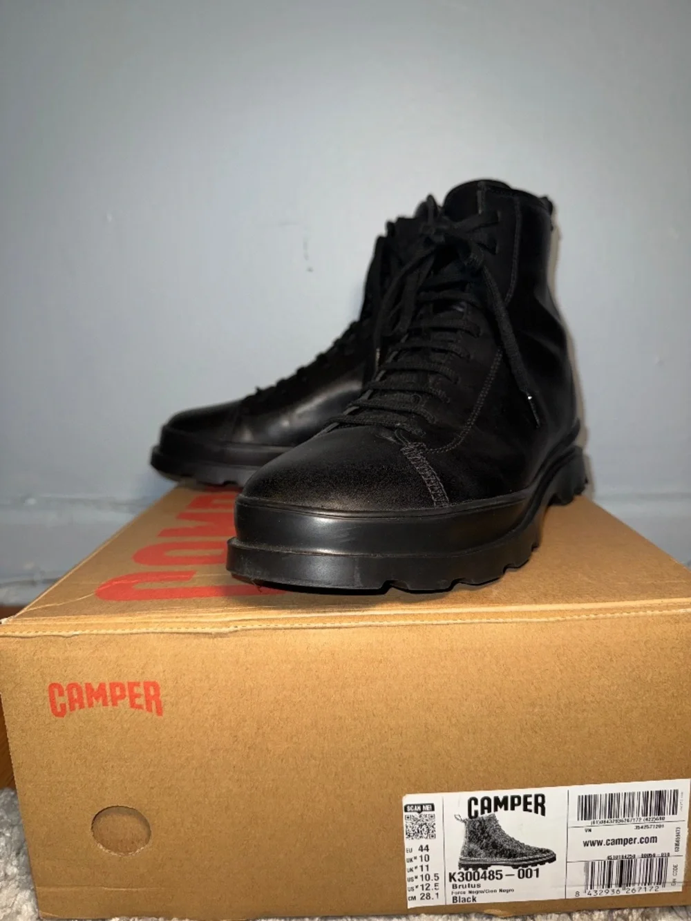 Camper Brutus K300485 Black Leather Boots